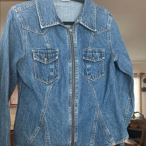 Arizona Jean Company Blue Denim Zip-Up Jacket